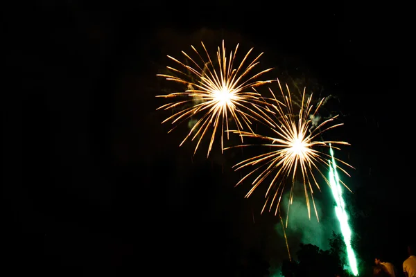Красочные фейерверки в праздничную ночь — стоковое фото
