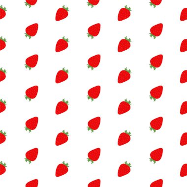 Beyaz arkaplanlı kusursuz çilek deseni