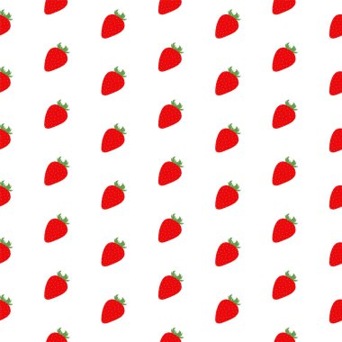 Beyaz arkaplanlı kusursuz çilek deseni