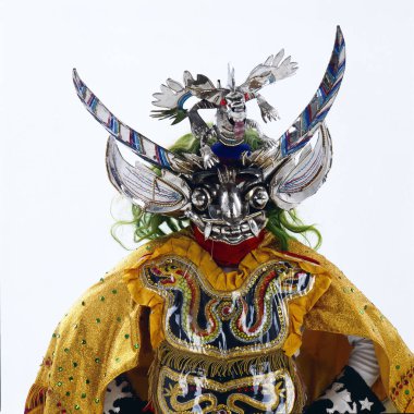 ORURO, BOLIVIA, diablada, Bolivya 'daki Oruro Karnavalı dansçıları, UNESCO Kültür Dünyası Mirası Oruro, Bolivya,