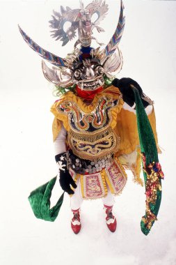 ORURO, BOLIVIA, diablada, Bolivya 'daki Oruro Karnavalı dansçıları, UNESCO Kültür Dünyası Mirası Oruro, Bolivya,