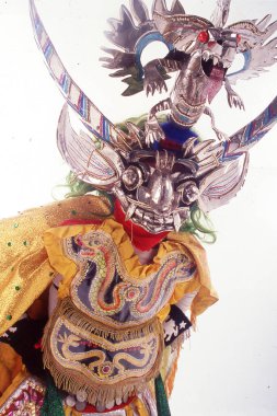 ORURO, BOLIVIA, diablada, Bolivya 'daki Oruro Karnavalı dansçıları, UNESCO Kültür Dünyası Mirası Oruro, Bolivya,