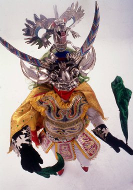 ORURO, BOLIVIA, diablada, Bolivya 'daki Oruro Karnavalı dansçıları, UNESCO Kültür Dünyası Mirası Oruro, Bolivya,