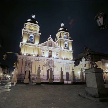 SAN PEDRO, CHURCH, SITE, LIMA, PERU, night, architecture, building, old, landmark, travel, city, tower, castle, history, turizm, historical, light, historical, dark, Palace, evening, sky, beautiful, memorument, stone, famous, culture, urban,