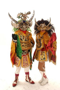 ORURO, BOLIVIA, diablada, Bolivya 'daki Oruro Karnavalı dansçıları, UNESCO Kültür Dünyası Mirası Oruro, Bolivya,