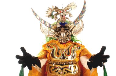 ORURO, BOLIVIA, diablada, Bolivya 'daki Oruro Karnavalı dansçıları, UNESCO Kültür Dünyası Mirası Oruro, Bolivya,