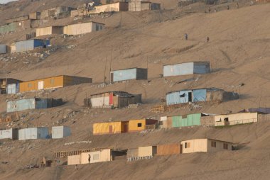 Lima Peru 'daki çöl evlerinde yoksulluk