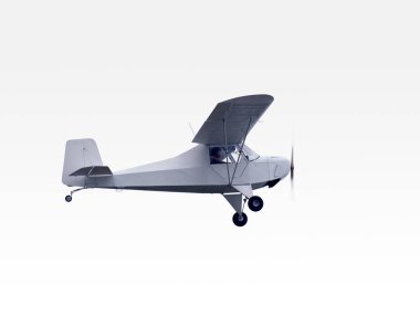 Tek motorlu, mavi, uçak, güneşli, gündüz, gökyüzü.,