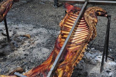 Izgara, biftek, ızgara, sığır eti, yemek, alpaka, barbekü, ateş, Peru, Peru, renk, et,