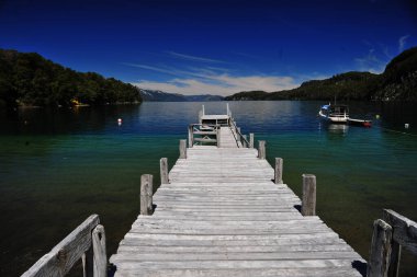 San Martin Delos And des Argentina nahuel huapi ahşap iskele