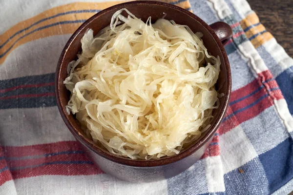 White fermented cabbage, top view