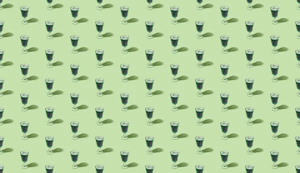 Creative Seamless Pattern Made Green Spirulina Algae Drink Alternative Medicine — Stock Photo, Image
