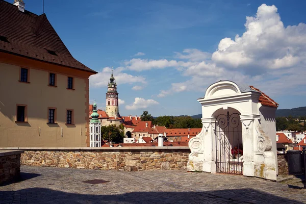 Cesky Krumlov República Checa Septiembre 2021 Vista Ciudad Con Castillo —  Fotos de Stock