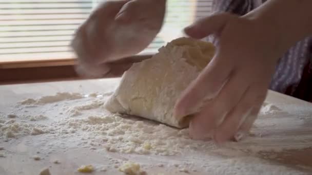 Kneading Ciasto Domowe Ciasteczka Świąteczne — Wideo stockowe