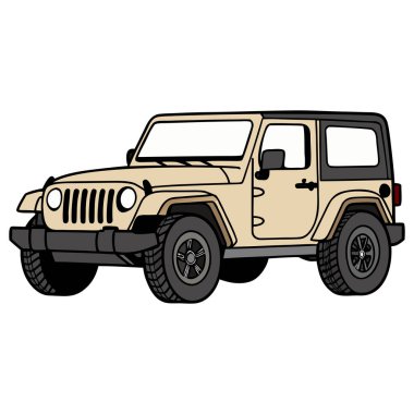 Yüksek yer açıklığı, geniş arazi lastikleri ve ikonik ön ızgarası onu açık hava macerası, çöl keşfi ve dağ keşifleri için mükemmel bir sembol haline getiriyor. Bu grafik otomotiv markaları, seyahat posterleri ve çıkartmalar için idealdir.