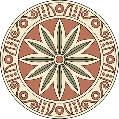 Bu tasarım, rafine edilmiş, simetrik bir mandala formatında sunulan klasik bir çiçek rosetidir. Merkezinde narin boncuklu bir sınır tarafından çerçevelenmiş sekiz yapraklı bir nilüfer motifi bulunuyor..