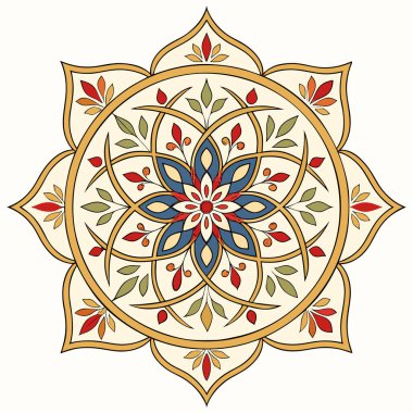 Sanat eseri, temiz çizgileri ve dengeli geometrik düzeni olan yüksek kaliteli bir vektör çizimi. Zarif ve kültürel açıdan zengin görünümü onu ev dekorasyonu, tekstil desenleri, lüks ambalajlar veya manevi ve meditasyon için ideal kılıyor.