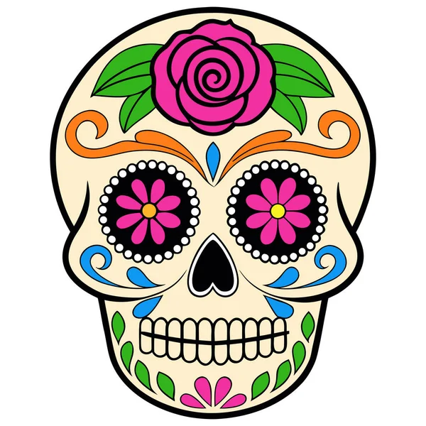 Bu siyah-beyaz kafatası çizimi kültürel detaylarla dolu simetrik bir tasarıma sahip. Kalp şeklinde göz çukurları, çiçek motifleri ve girdap desenleri kafatasını süslüyor, Da de los Muertos 'un geleneksel sanatını yansıtıyor..