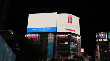 23 Ağustos 2023 'te Tokyo' da neon ışıkları ve reklam panoları