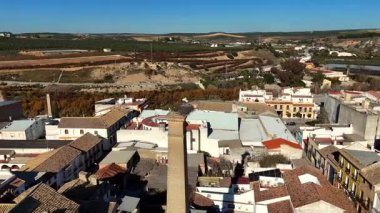 Endülüs 'teki tarihi bina ve leylek yuvası görünümü