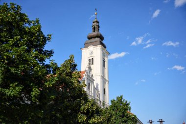 Cakovec Hırvatistan 'daki Aziz Nicholas Kilisesi' nin çan kulesi 19 Mayıs 2025