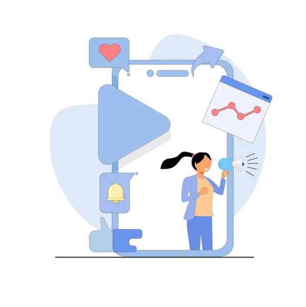 Online pazarlama konsepti. düz biçim illüstrasyonu