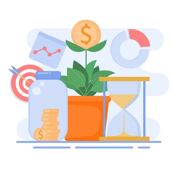 Para ve finans ikonu seti. düz vektör illüstrasyonu