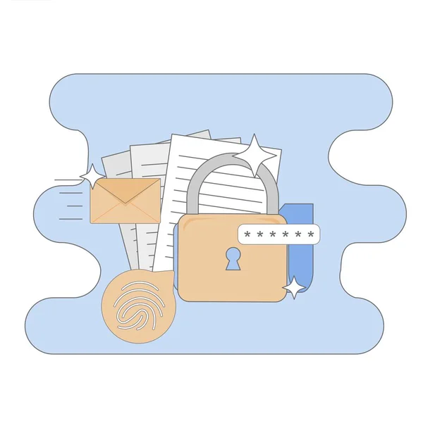 veri koruma simgesi. Web için veri güvenlik vektör simgesinin düz çizimi