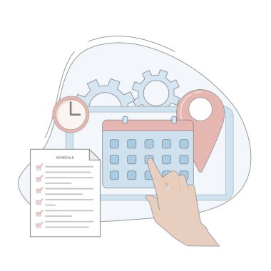 düz zaman yönetim simgesi tasarımı