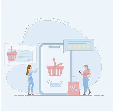 İnternet alışveriş konsepti. vektör illüstrasyonu.