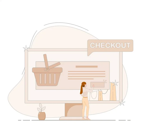 çevrimiçi dükkan soyut vektör çizimi