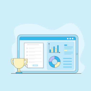 Kupalı bir dizüstü bilgisayarın vektör çizimi