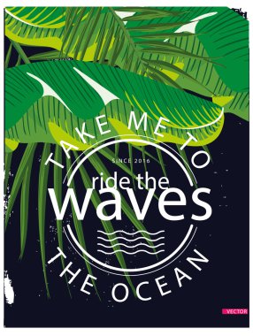 Sorunsuz vektör çiçek desenli arka plan tropikal palmiye yaprakları