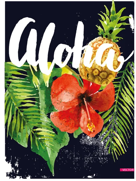Тропічні пальми листя безшовного векторного квіткового візерунка фону — стоковий вектор