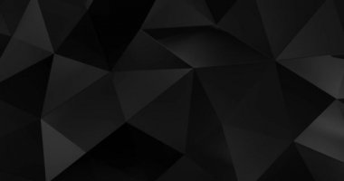 3D siyah soyut geometrik çokgen yüzey hareket arka plan döngü 4k