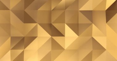 3D altın desen soyut geometrik çokgen yüzey hareket arka plan döngü 4k