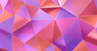 3D renkli soyut geometrik çokgen yüzey hareket arka plan döngü 4k