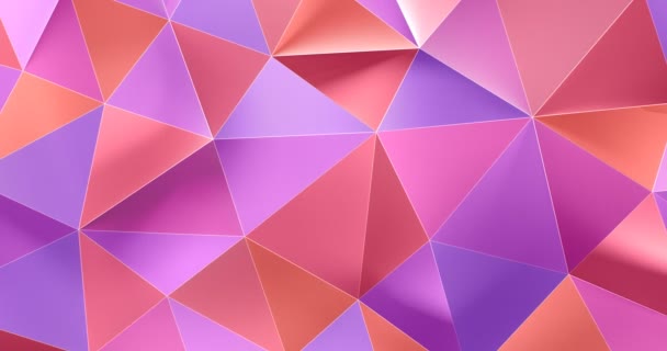 3d colorful abstract geometric polygon surface motion background loop 4k — Stock Video