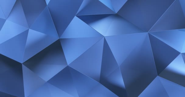 3D blue abstract geometrische veelhoek oppervlakte beweging achtergrond lus 4k — Stockvideo