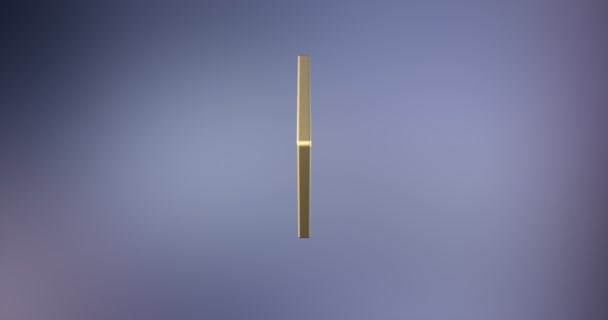 Freccia animata Icona 3d oro sinistro — Video Stock