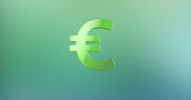 Euro simgesi 3d simge yeşil 