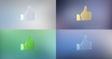 Başparmak yukarı 3D simgesi 