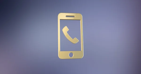 Llamada móvil Gold 3d icono — Foto de Stock