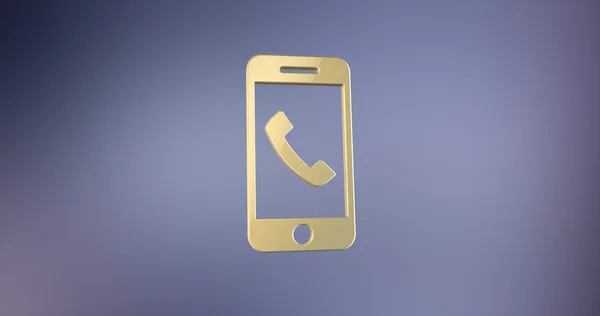 Mobil çağrı altın 3d simgesi 