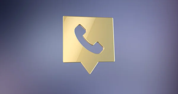 Telefon iletisi altın 3d simgesi 