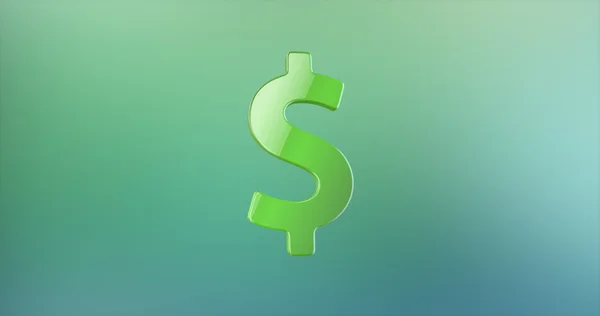Znak dolaru zelená 3d ikonu — Stock fotografie