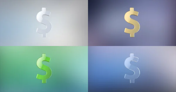 Dolar işareti 3d simgesi 