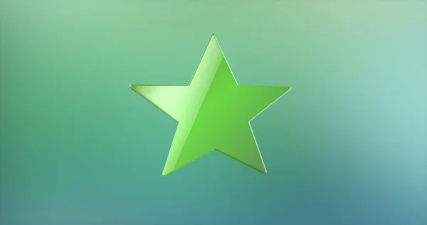 Zielona gwiazda ikona 3d — Zdjęcie stockowe
