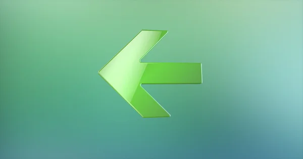 Flecha izquierda verde 3d icono — Foto de Stock
