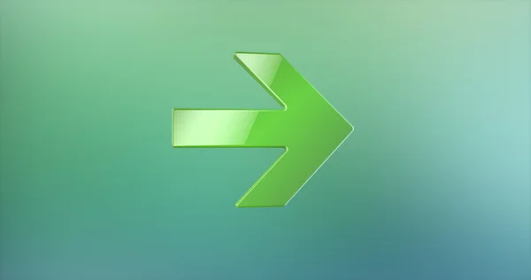 Pijl rechts groen 3D-pictogram — Stockfoto